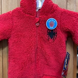 NEW Spiderman Marvel Full Zip Fleece Hoodie Toddler Boys 12 Months NWT Lined